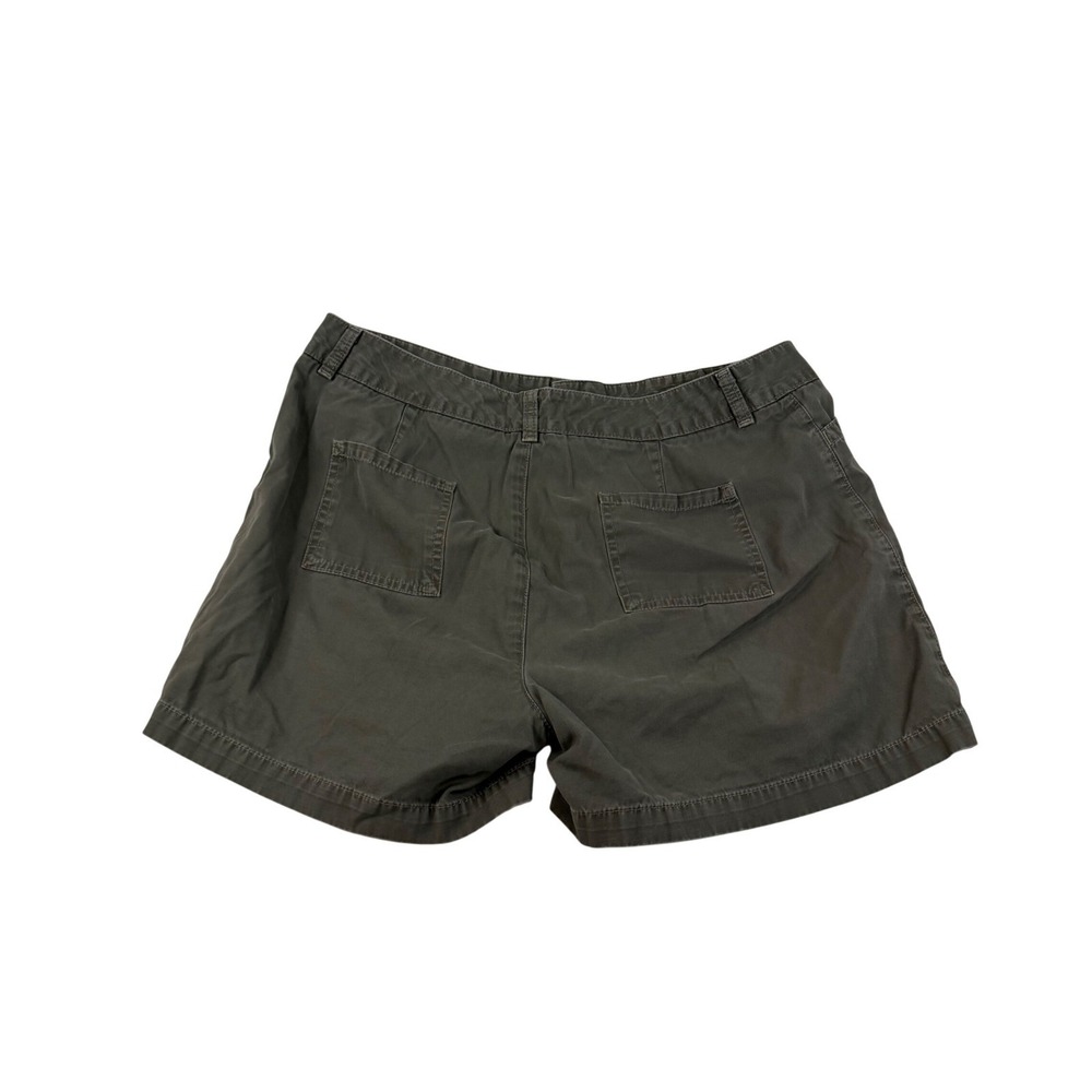 Dockers Women Olive Green Cotton Chino Shorts Size 14 Mid Rise Utility Casual